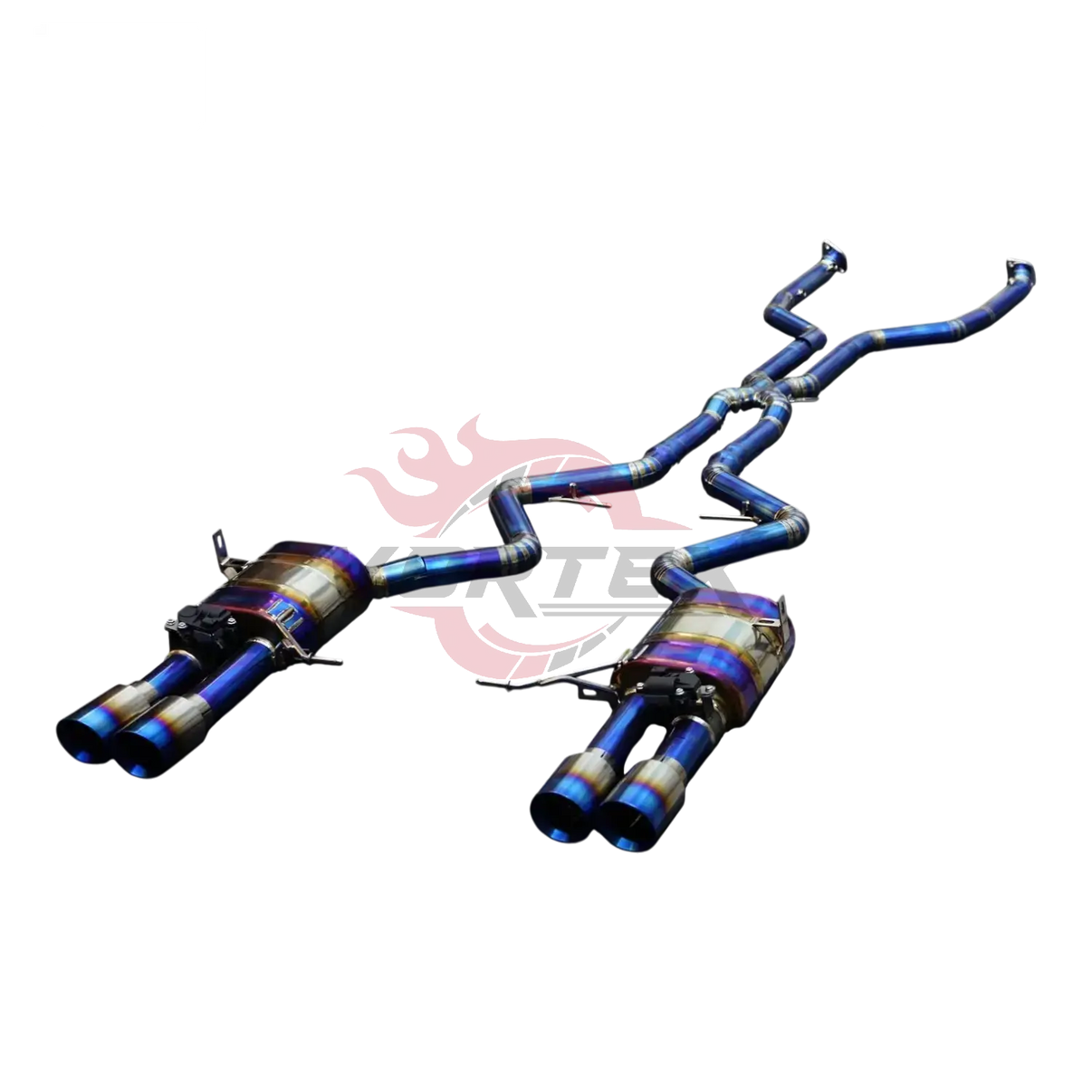 Titanium exhaust for BMW E90 E92 M3 4.0T 2007-2013 in packaging, custom blue exhaust for easy installation