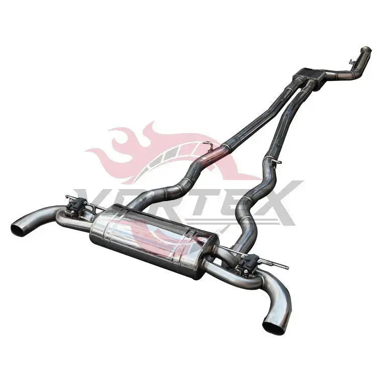 Complete custom exhaust system for BMW 840i 2019-2022, including cat-back exhaust and hardware for installation
