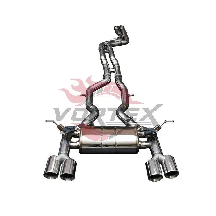 Stainless steel exhaust installed on BMW F80 F82 M3 M4 3.0T (2014-2018), performance exhaust upgrade for enhanced sound and power